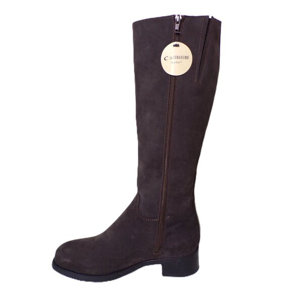 🆕 LA CANADIENNE Love Knee High Lined Waterproof Suede Boot 7 Gray - Picture 7 of 13